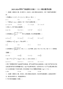 2023-2024学年广东省阳江市高一（上）期末数学试卷（含详细答案解析）