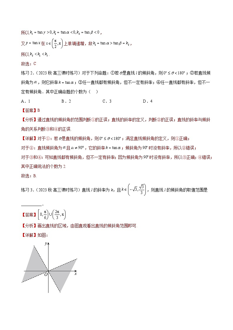 2024年通用版高考数学二轮复习专题9.1 直线的方程(教师版)第3页