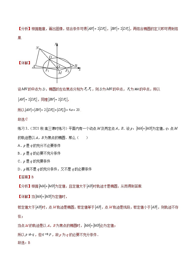 2024年通用版高考数学二轮复习专题9.3 椭圆(教师版)03