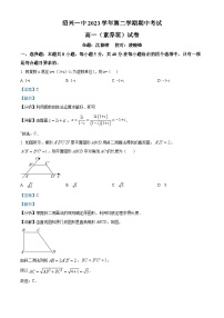 浙江省绍兴市第一中学2023-2024学年高一下学期期中数学（创新班）试卷（Word版附解析）