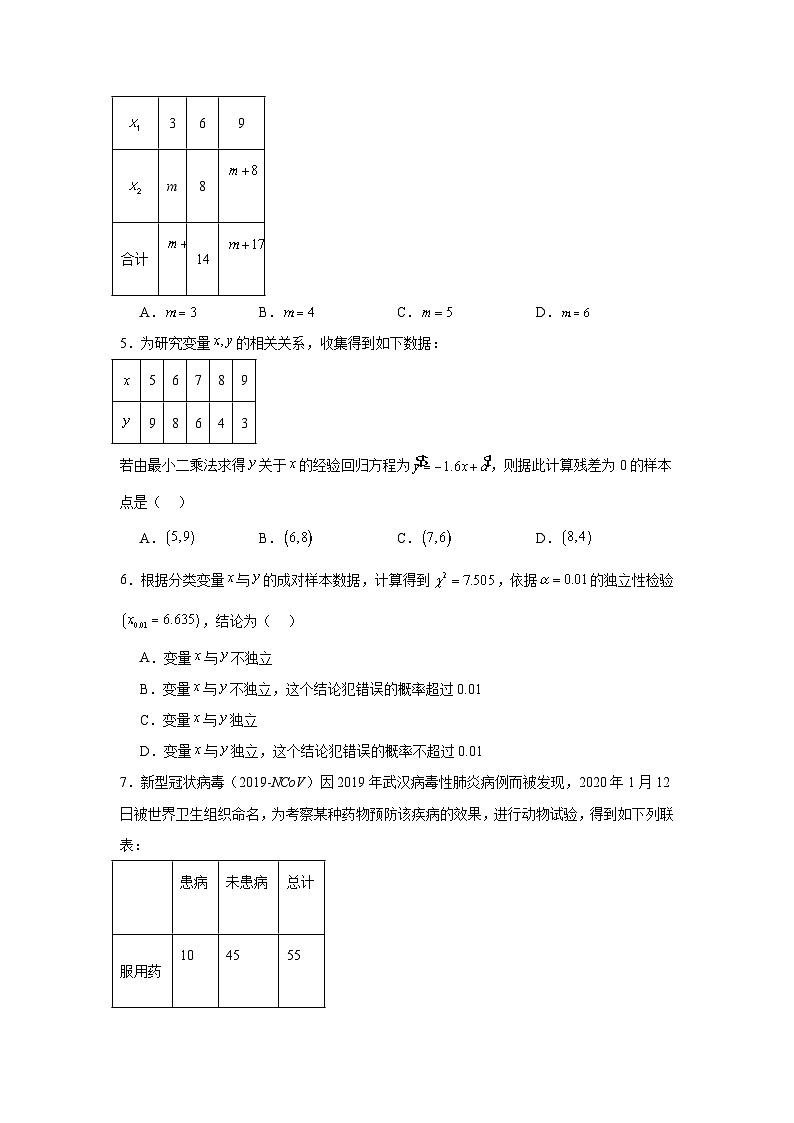 第九章统计章节练习卷2-2023-2024学年高二数学-(苏教版2019选择性必修第二册)02