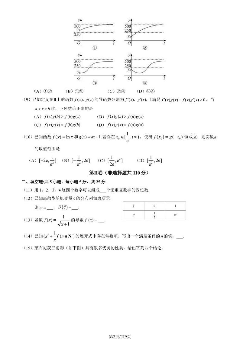 2024北京丰台高二下学期期中数学(B卷)试题及答案试卷02