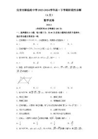 北京市陈经纶中学2023-2024学年高一下学期阶段性诊断(3月)数学试卷(解析版)