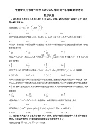 甘肃省兰州市第二中学2023-2024学年高二下学期期中考试数学试卷(无答案)