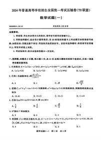 2024年普通高等学校招生全国统一考试压轴卷(T8联盟)数学试题(一)（附参考答案）