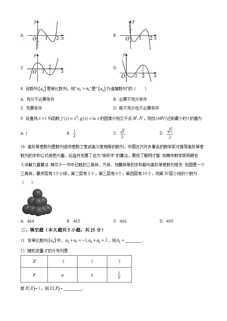 北京市广渠门中学2022-2023学年高二下学期期中考试数学试题(原卷版)第2页