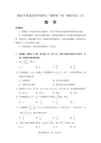 2024 年普通高等学校招生“圆梦杯”统一模拟考试（五）高三数学试卷及参考答案