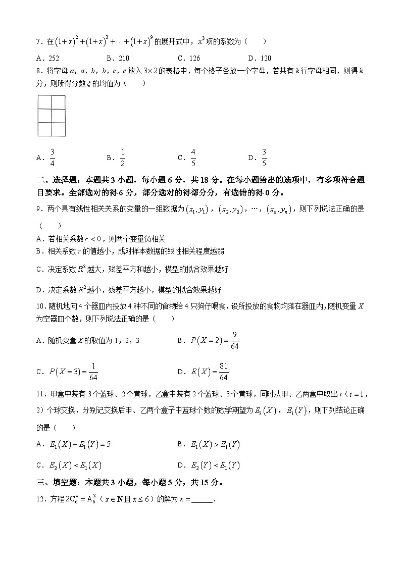河北省沧州市运东四校联考2023-2024学年高二下学期4月期中考试数学试卷(Word版附解析)第2页
