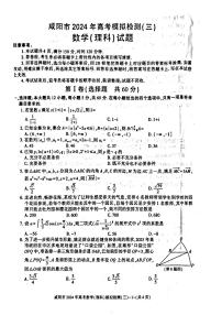 陕西省咸阳市2024届高三下学期三模考试数学（理）试卷（PDF版附答案）