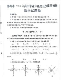 2024郑州高三下学期三模试题数学PDF版含答案