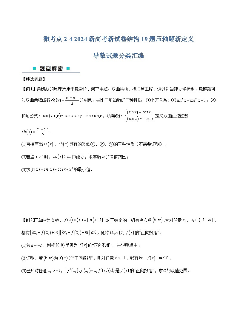 【二轮复习】高考数学考点2-4 19题压轴题新定义导数试题(考点精练)(原卷版)第1页