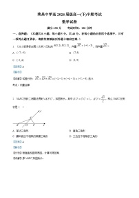 重庆市荣昌中学2023-2024学年高一下学期4月期中考试数学试题（Word版附解析）