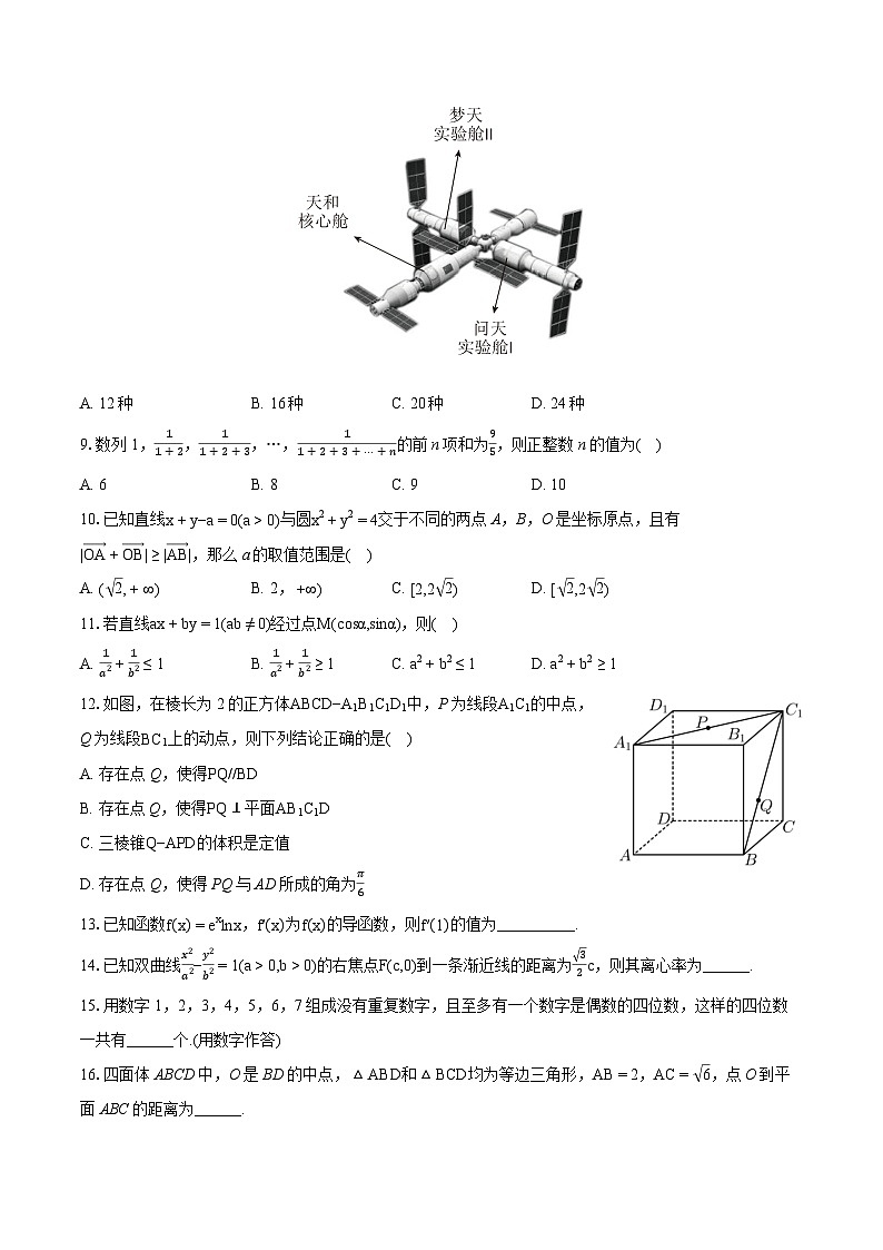 2023-2024学年北京二中高二(下)段考数学试卷第2页