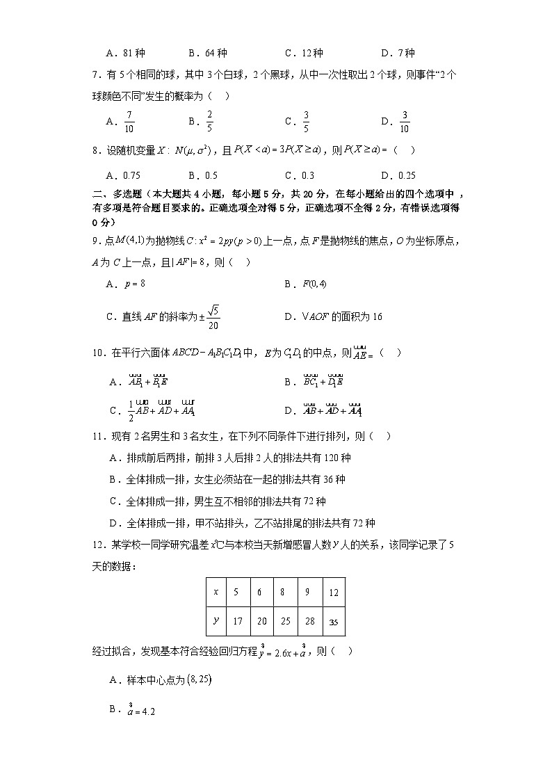 江西省南昌市2023-2024学年高二上学期期末复习数学模拟试题第2页