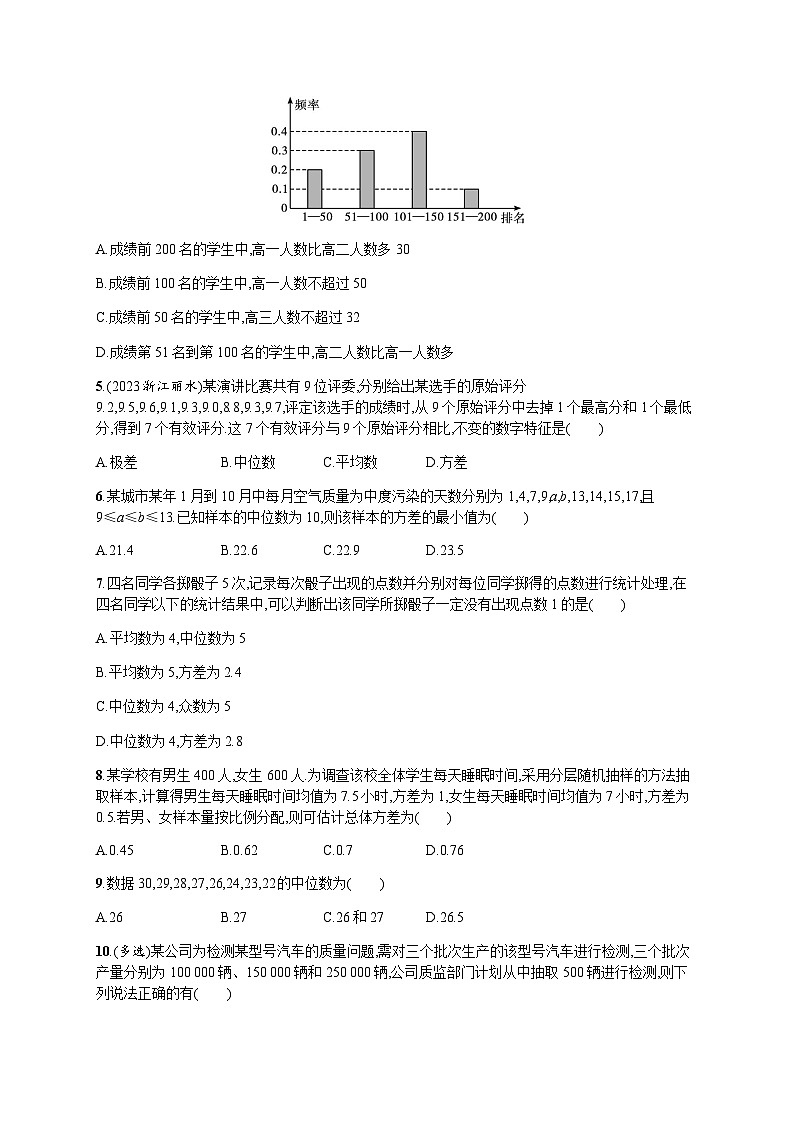 高中数学学考复习优化练习22统计含答案第2页