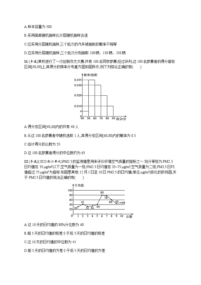 高中数学学考复习优化练习22统计含答案第3页