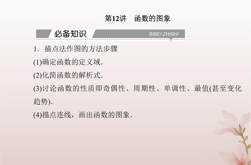 2024屆高考數(shù)學(xué)學(xué)業(yè)水平測試復(fù)習(xí)專題三第12講函數(shù)的圖象課件第2頁
