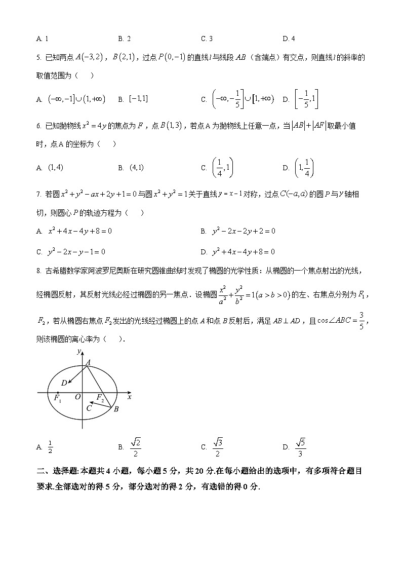 福建省厦门双十中学2023-2024学年高二上学期期中考试数学试题(原卷版)第2页