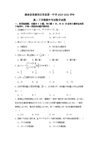 湖南省常德市汉寿县第一中学2023-2024学年高二下学期5月期中考试数学试题