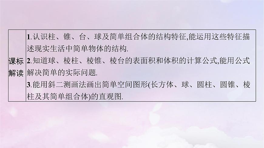 2025屆高考數(shù)學(xué)一輪總復(fù)習(xí)第八章立體幾何與空間向量第一節(jié)基本立體圖形及空間幾何體的表面積和體積課件第2頁