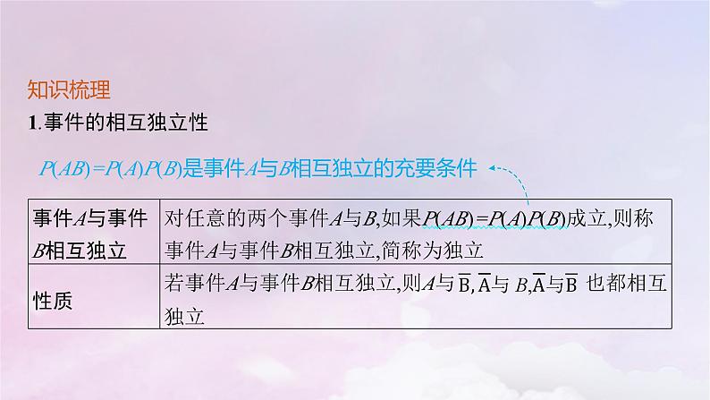 2025届高考数学一轮总复习第十一章计数原理概率随机变量及其分布第五节事件的相互独立性与条件概率课件05