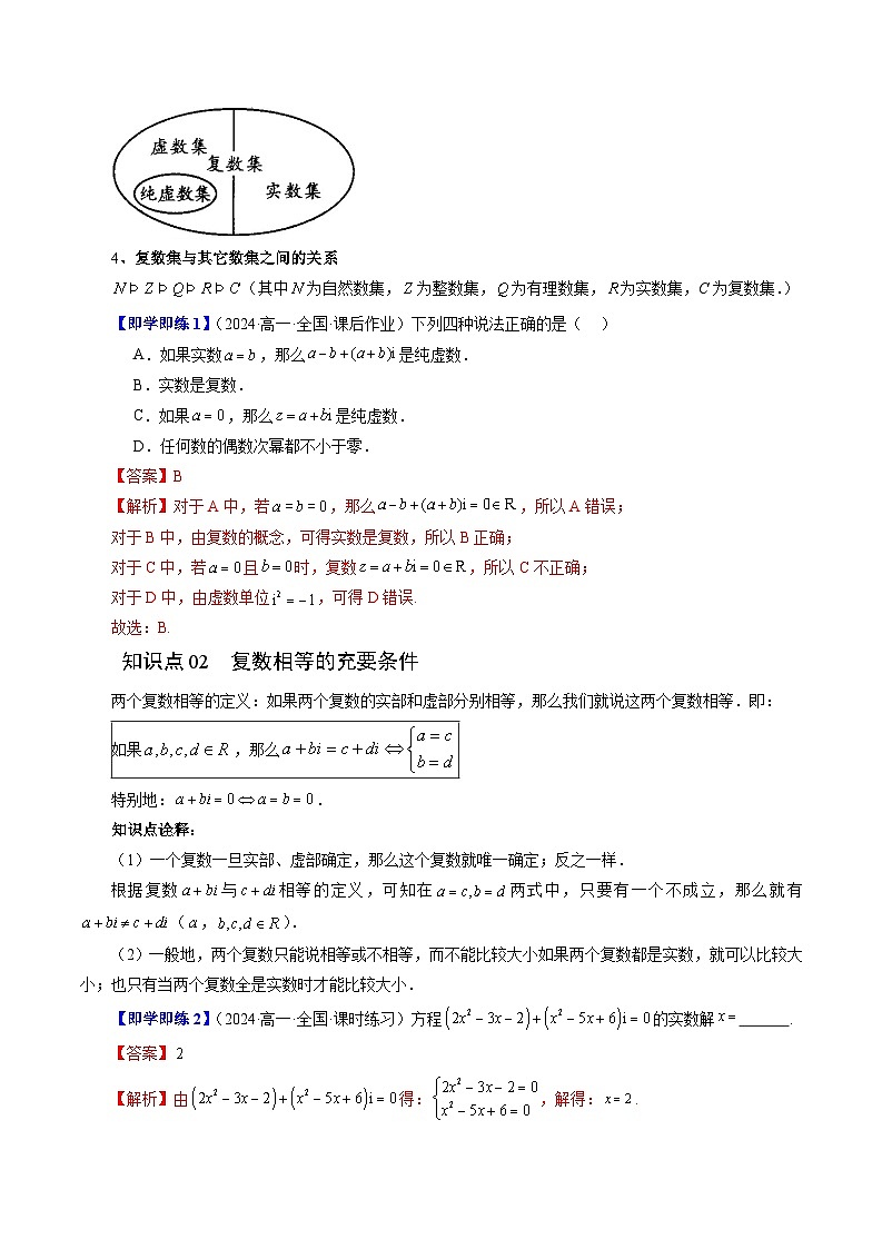 2024年高一数学下册(苏教版)-12.1 复数的概念(三大题型)(原卷版+解析版)03