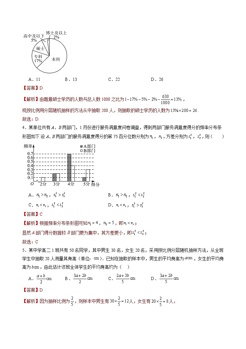 2023-2024学年高一数学下册同步学与练(苏教版)-第14章 统计单元综合能力测试卷(解析版)第2页