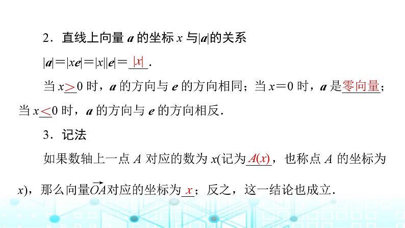 人教B版高中数学必修第二册第6章6-2-2直线上向量的坐标及其运算课件第6页
