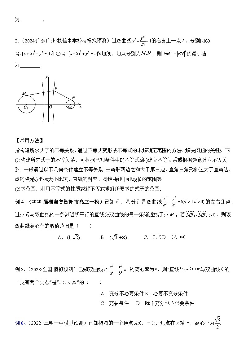 专题14 范围问题与最值问题(讲义)-2024高考数学二轮复习解析几何压轴题03