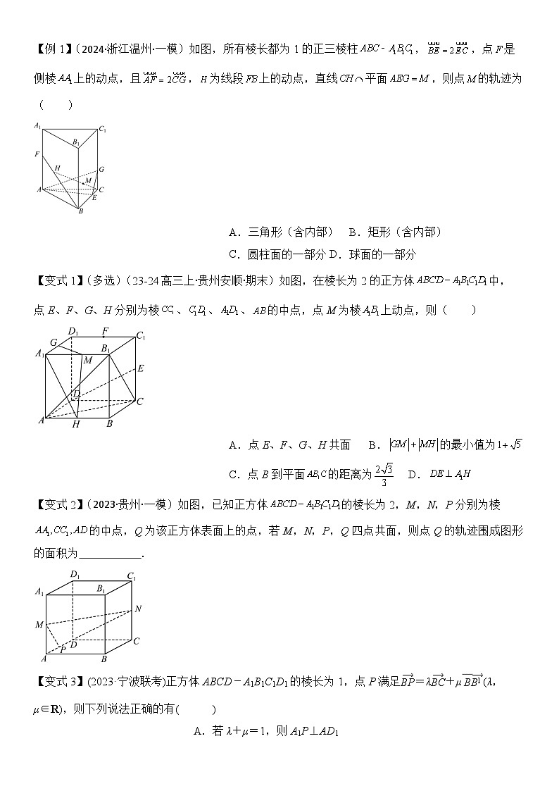 微重点08 立体几何中的动态问题(3大考点+强化训练)-2024年高考数学重难点培优精讲02