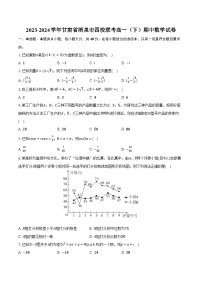 2023-2024学年甘肃省酒泉市四校联考高一(下)期中数学试卷(含解析)