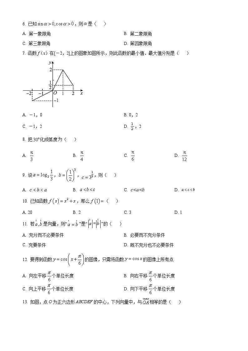 湖南省2024年普通高中学业水平合格性考试数学考前押题卷(四)(原卷版+解析版)02