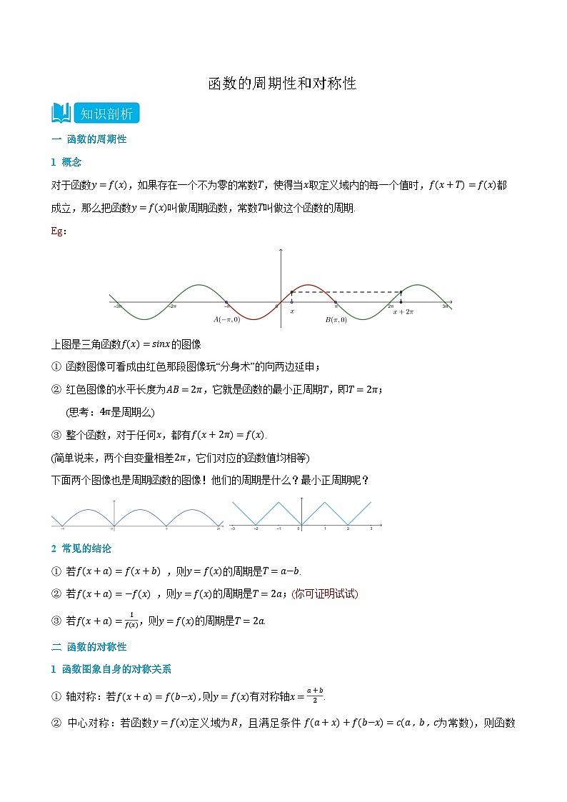 2024年高中数学(必修第一册)3.5.3函数的周期性和对称性精品讲义(学生版+解析)第1页