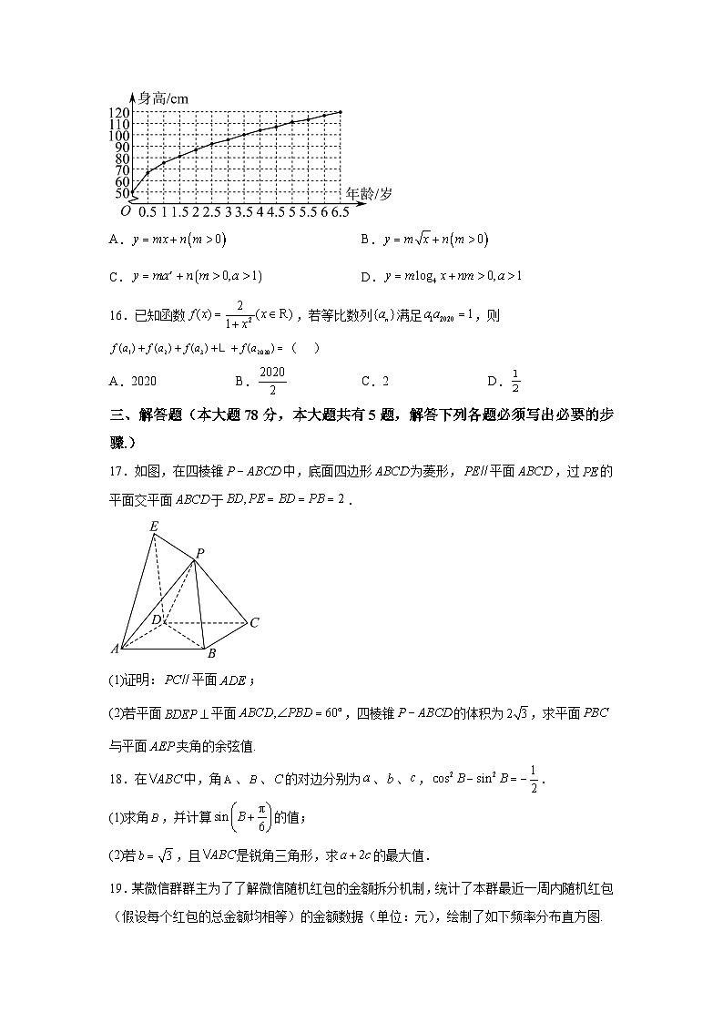決戰(zhàn)2024高考押題卷 數(shù)學(xué)(上海卷02)第3頁