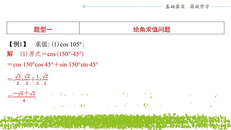 新人教A版 高中数学必修第一册 5.5.1《第一课时 两角差的余弦公式》课件08