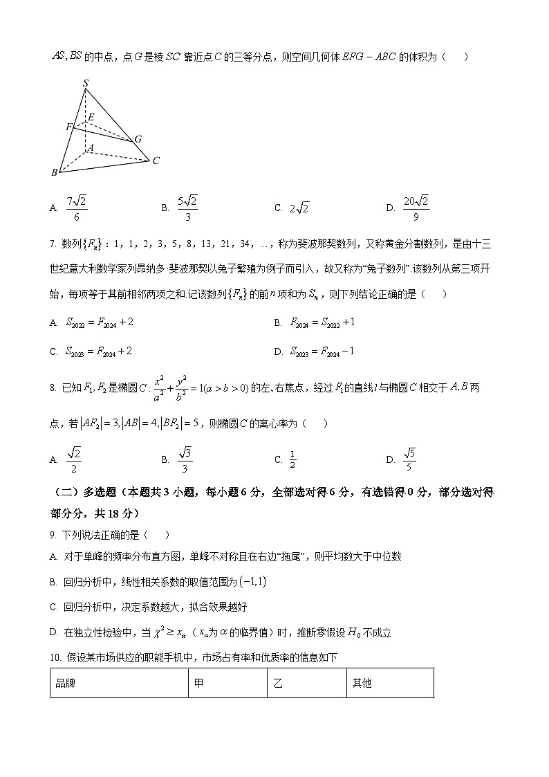 云南省玉溪第一中学2023-2024学年高二下学期6月月考数学试题(Word版附解析)02