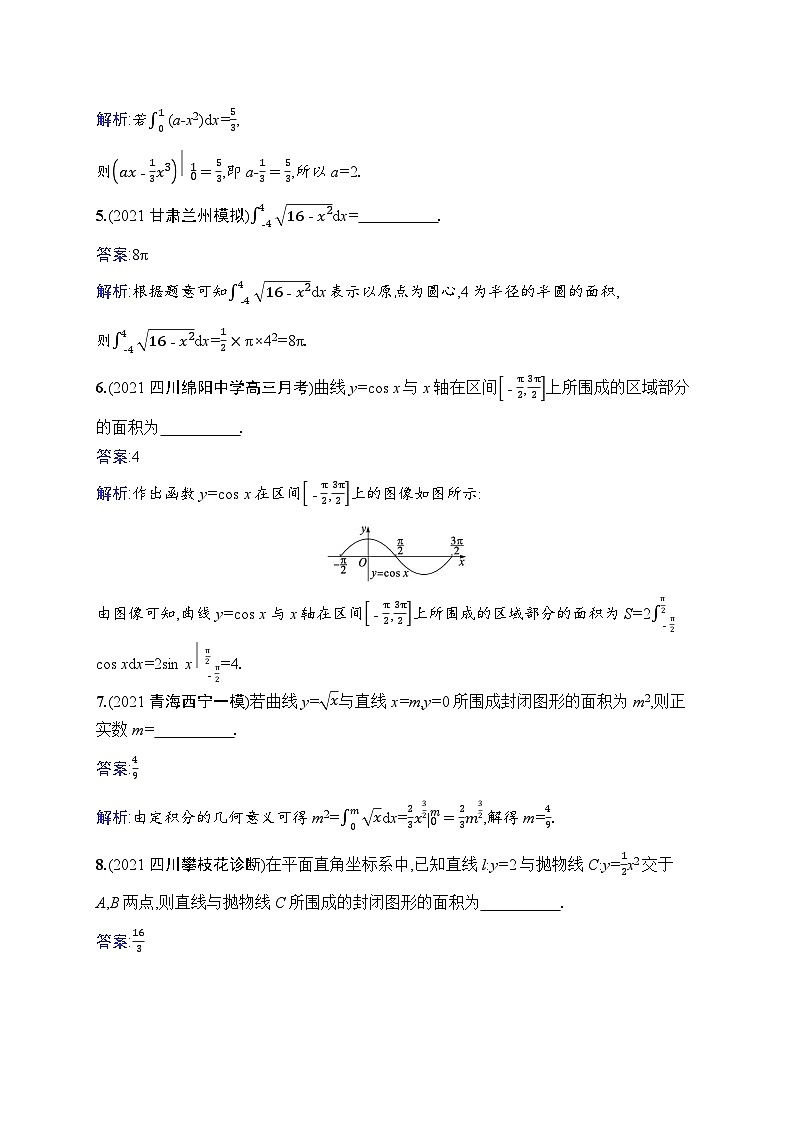 北师大版高考第一轮理科数学(适用于老高考旧教材)课时规范练17 定积分与微积分基本定理第2页