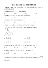 精品解析：浙江省嘉兴市第一中学2023-2024学年高二上学期12月阶段测试数学试卷