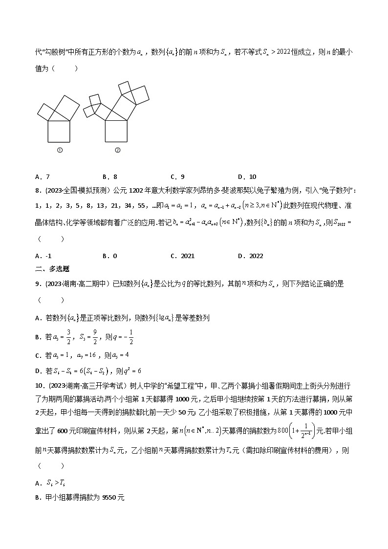 2024学年高二数学上学期同步精讲精练(人教A版选择性必修第二册)4.3.2等比数列的前n项和公式(精练)(原卷版+解析)第2页
