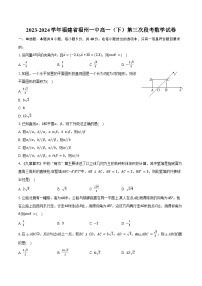 2023-2024学年福建省福州一中高一（下）第三次段考数学试卷（含答案）