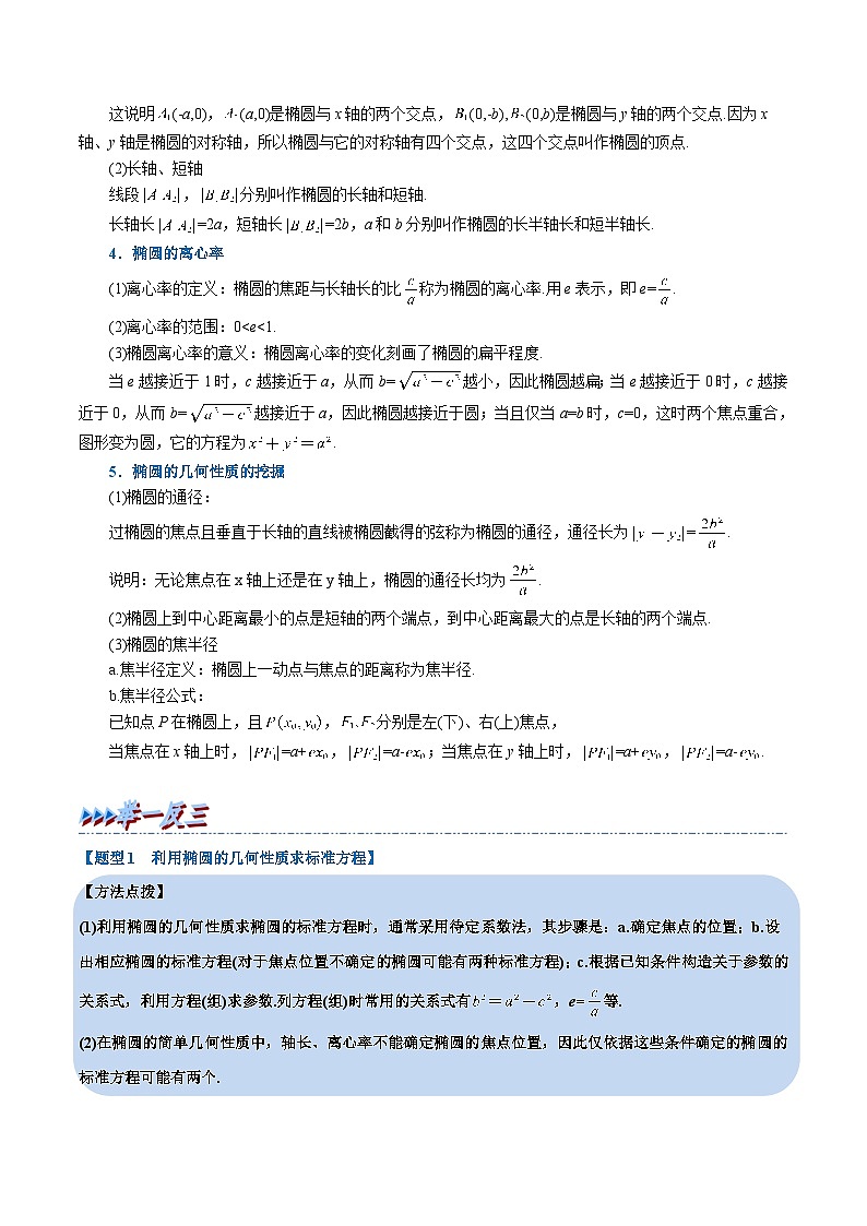 (人教A版2019选择性必修第一册)重难点题型精讲专题3.3椭圆的简单几何性质(原卷版+解析)02
