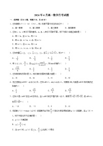 湖南省岳阳市岳阳县第一中学2023-2024学年高一下学期6月月考数学试题