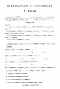 武汉市部分重点中学2023–2024学年度下学期高一期末考试数学试卷及参考答案
