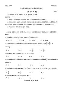2024年山东省师大附中2024届高三考前适应性测试（6.1）数学试题及答案