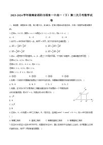 2023-2024学年湖南省邵阳市邵东一中高一（下）第三次月考数学试卷（含答案）