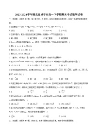 2023-2024学年湖北省咸宁市高一下学期期末考试数学试卷（含答案）