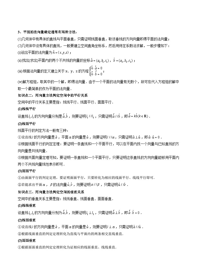 2024年高中數(shù)學(xué)新高二暑期培優(yōu)講義第06講 空間向量的應(yīng)用（學(xué)生版）第2頁