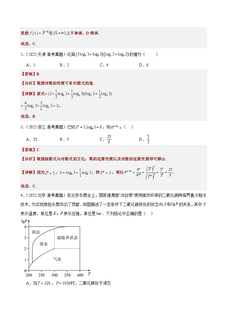 2025年高考数学一轮复习讲义 考点归纳与方法总结 第11练 对数与对数函数(精练:基础+重难点)(含解析)第2页