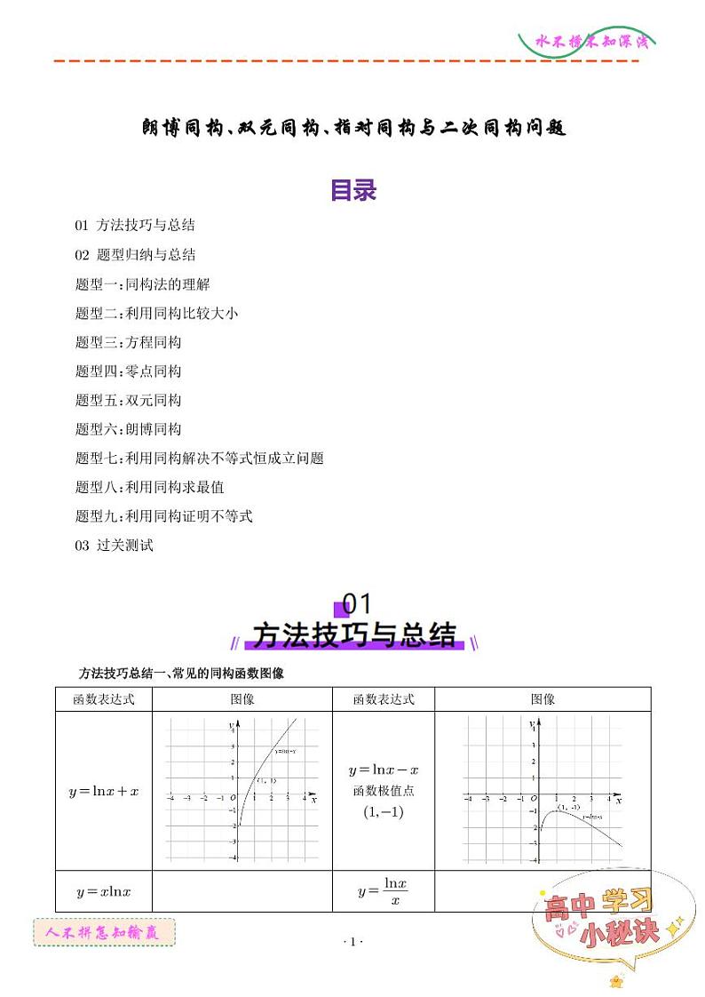 朗博同构、双元同构、指对同构与二次同构问题(解析版)1第1页