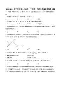 2023-2024学年河北省沧州市高一下学期7月期末质量监测数学试题（含答案）